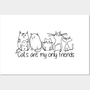 Cats Are Mine Only Friends Posters and Art